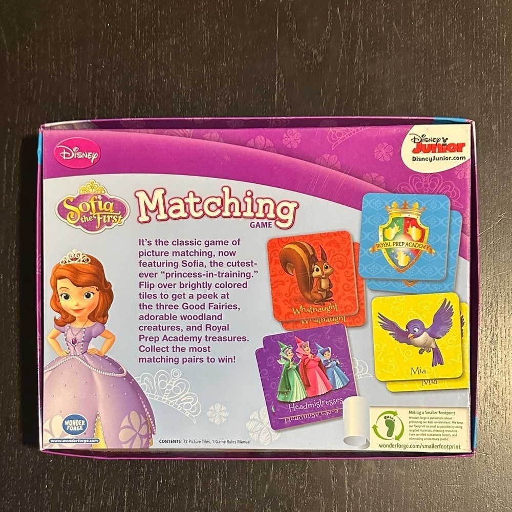 Disney Sofia the First Matching Game - Purple and Yellow - Picture 2 of 3